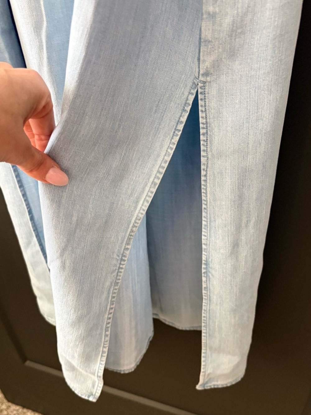 NWT Anthropologie Cloth & Stone Light Blue Chambray Maxi Dress - Picture 6 of 7